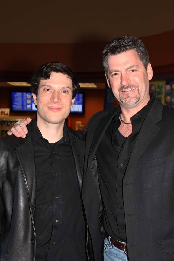 Actors Vernon Aldershoff (Henri Miller) and Ken Holmes (Christopher Thomas) before a screening of 