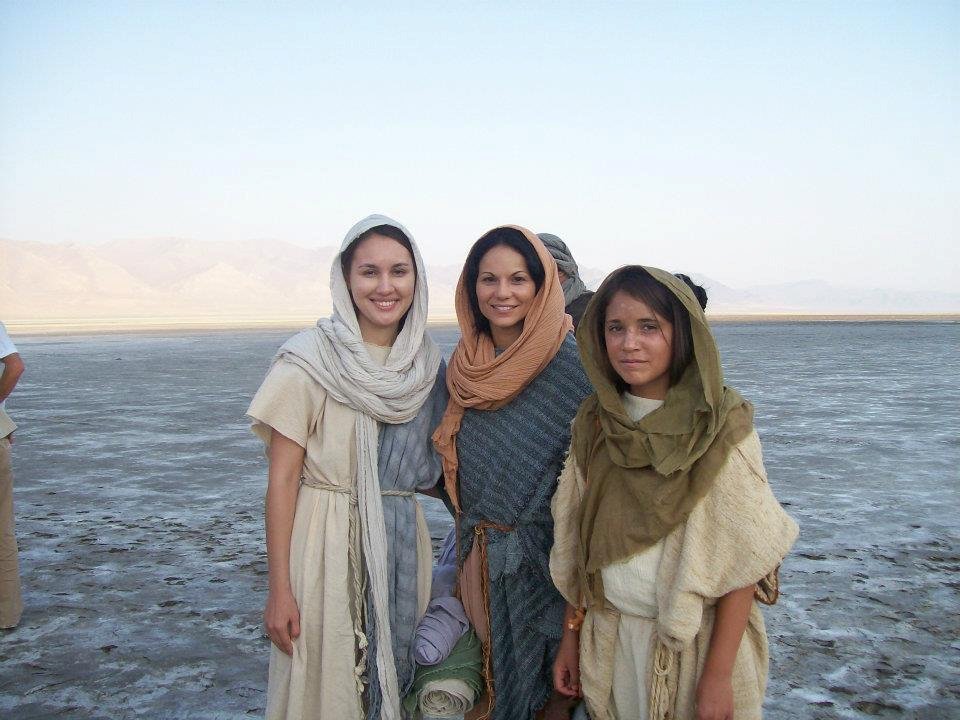 Behind the scenes with National Geographic. Yvette as the mother to two daughters in desert scene.
