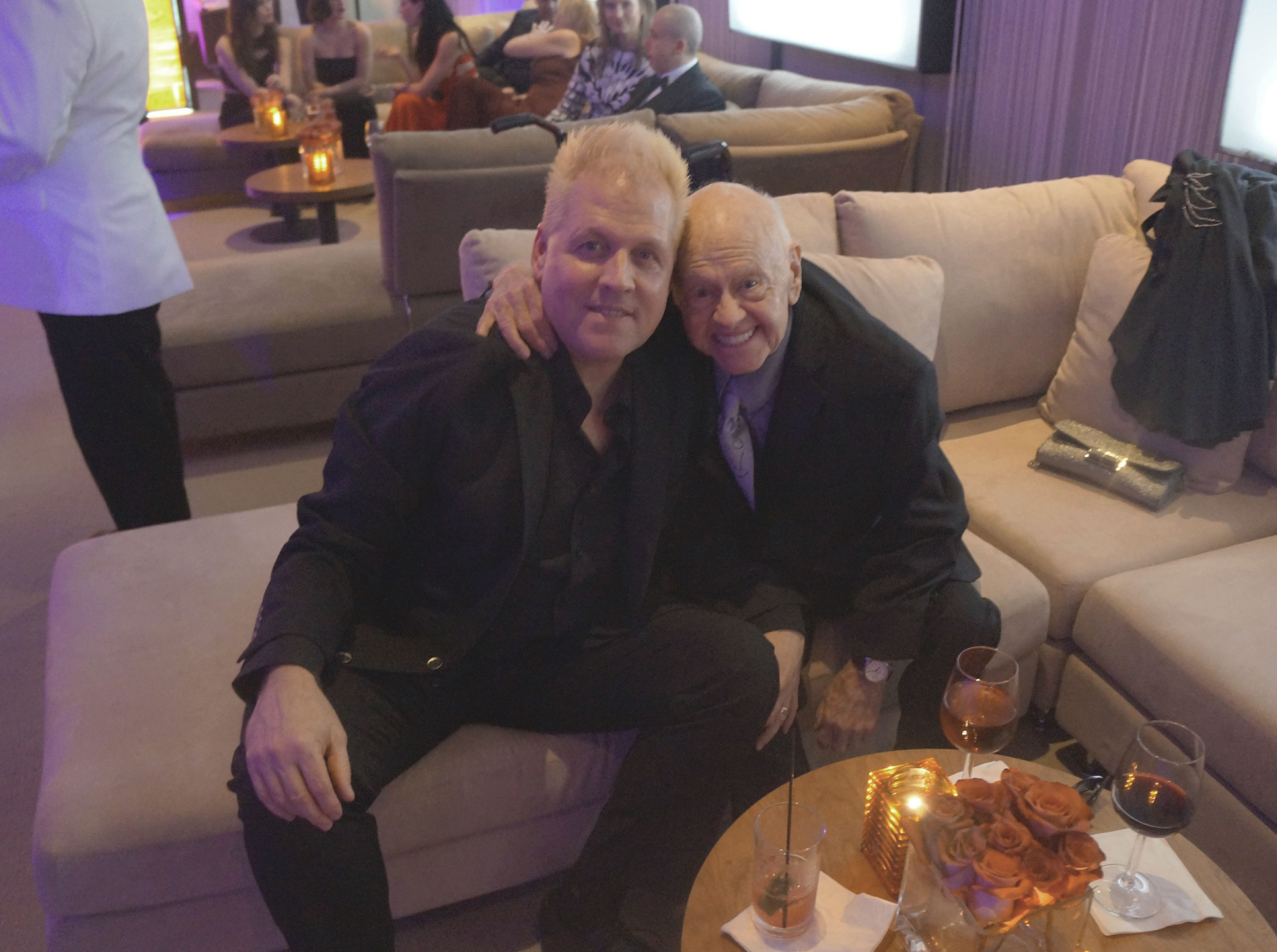 Mickey and Mark Rooney at the 2014 Vanity Fair Oscar party.