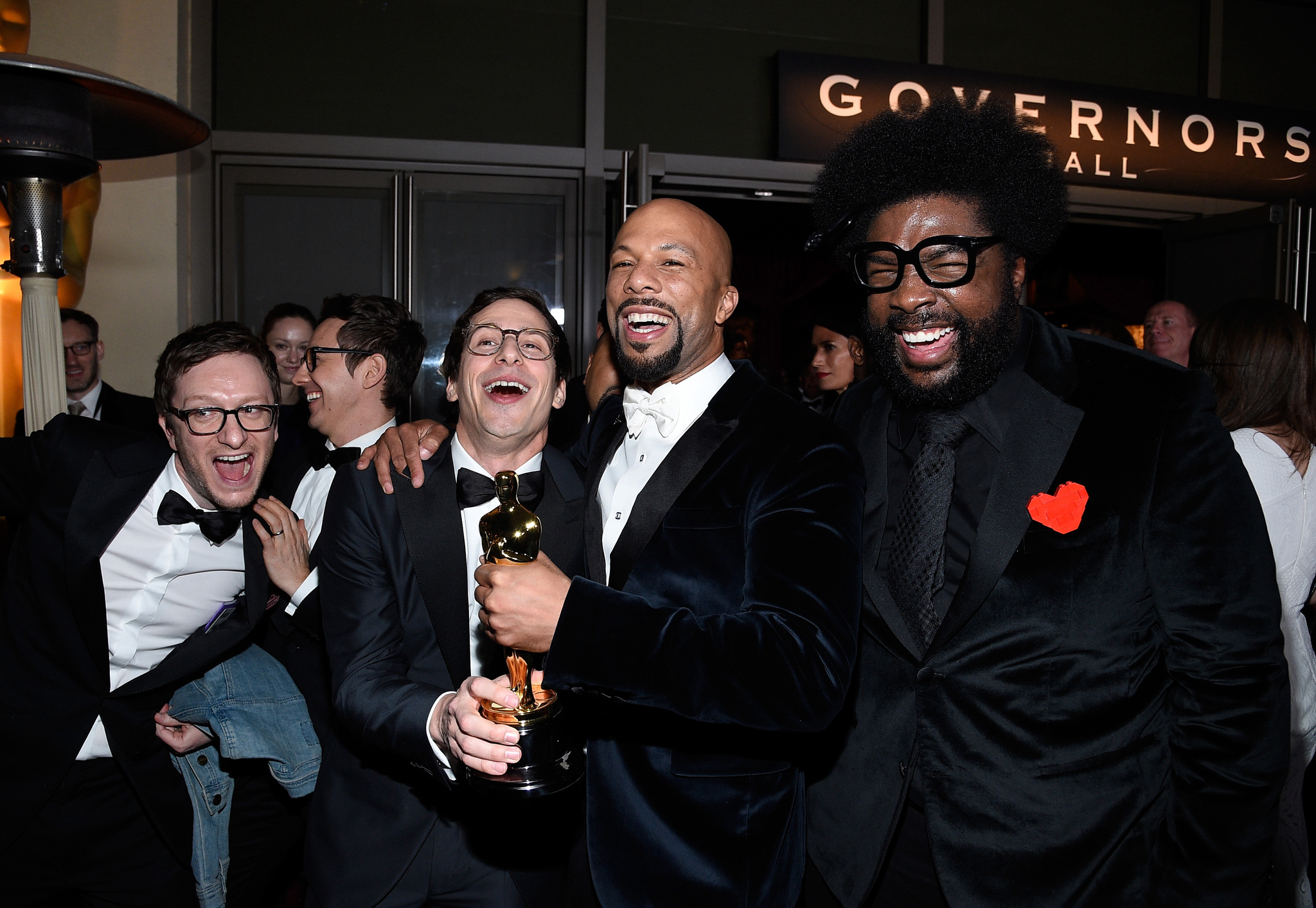 Ahmir-Khalib Thompson, Common, Andy Samberg and Akiva Schaffer at event of The Oscars (2015)