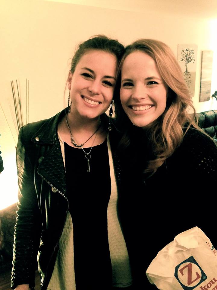 Kirstie Munoz and Katie Leclerc on the set of Stars are Already Dead