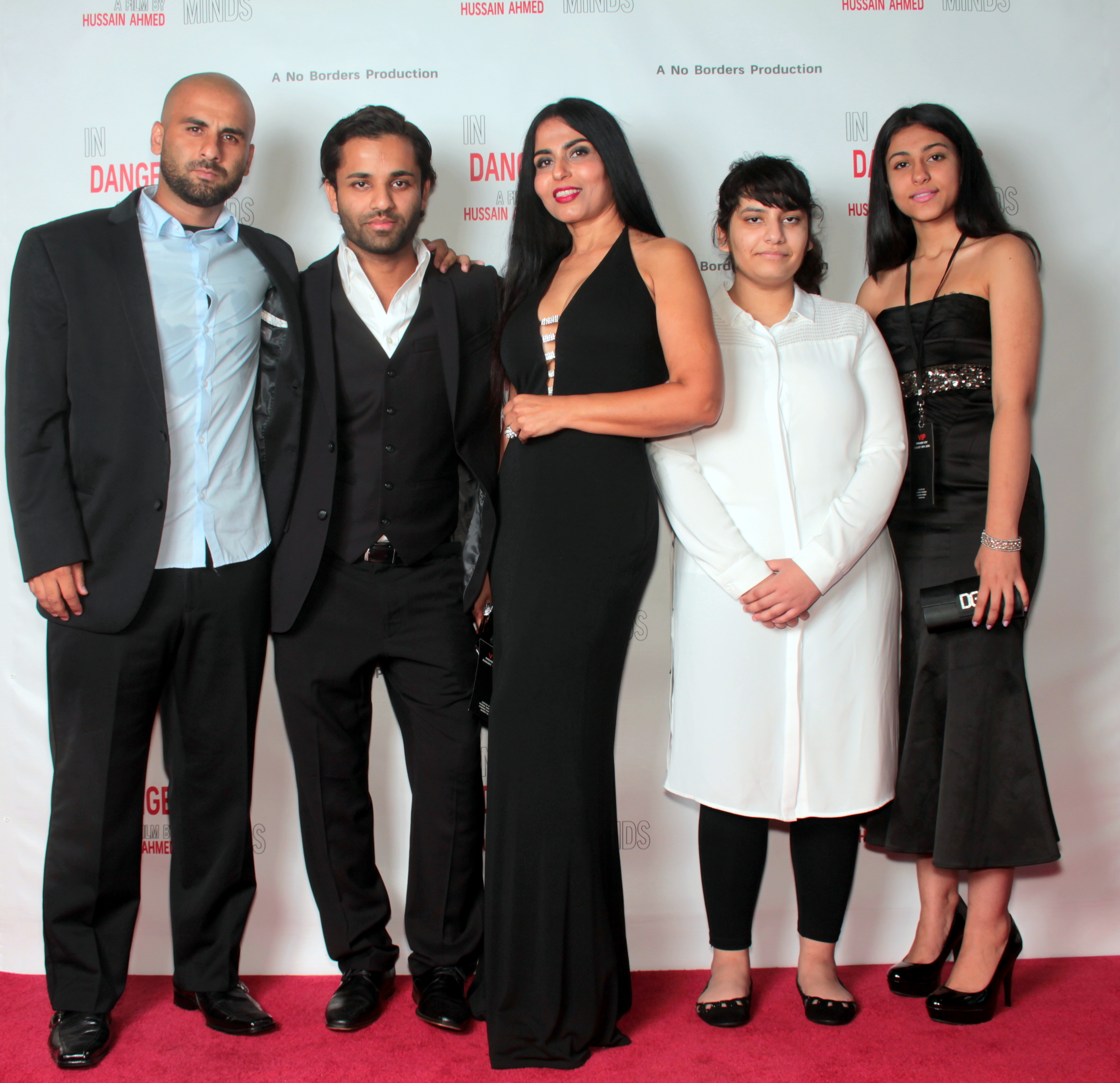 shawn Alli with Director/Actor Hussain Ahmed and Actress's Zarina Lodin, Mashal Choudhry and Zarmina Lodin at the Premiere of In Dangerous Minds in Georia.