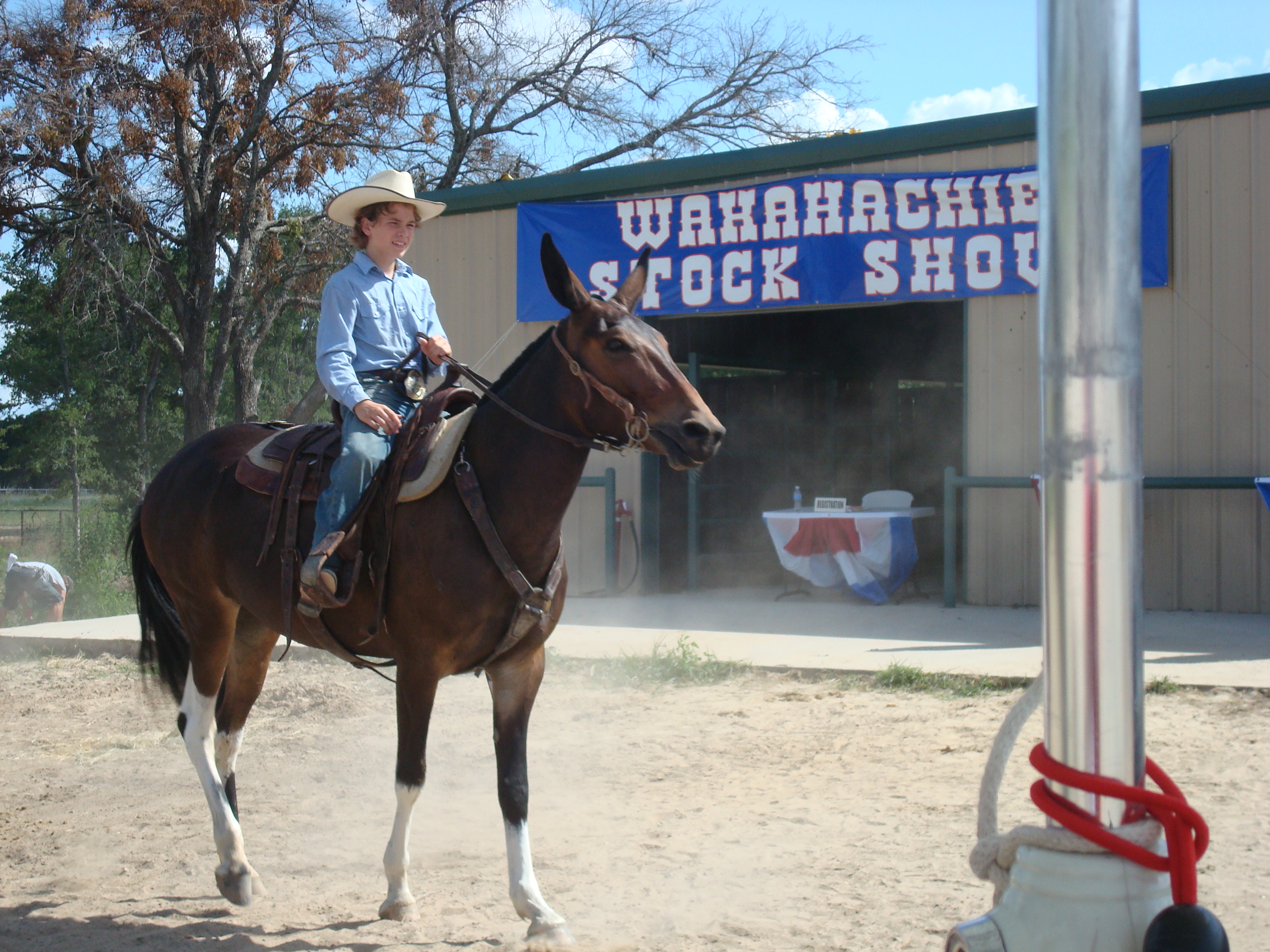 Tommy (Grant Barker) and his Mule Jackie A in the big competition.