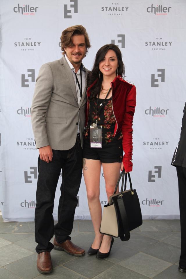 With Co-Star Mitchell Moran at The Stanley Film Festival in Estes Park, CO. Jacket by Nicolas Anthony.