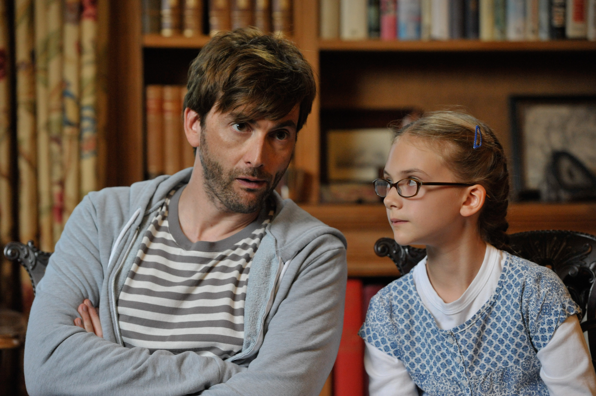 Still of David Tennant and Emilia Jones in What We Did on Our Holiday (2014)