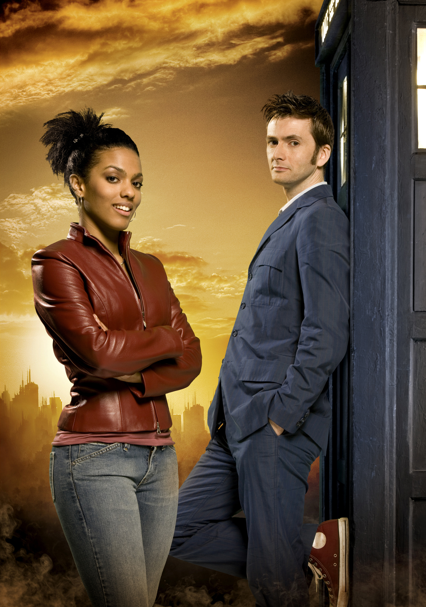 David Tennant and Freema Agyeman in Doctor Who (2005)