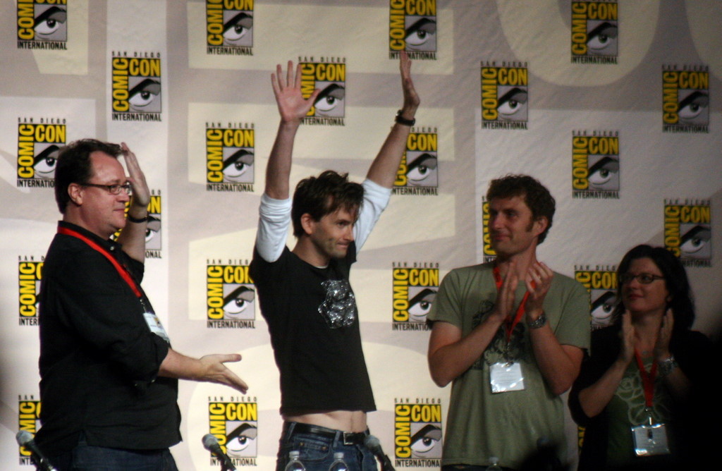 Russell T. Davies, Julie Gardner, Euros Lyn and David Tennant at event of Doctor Who (2005)