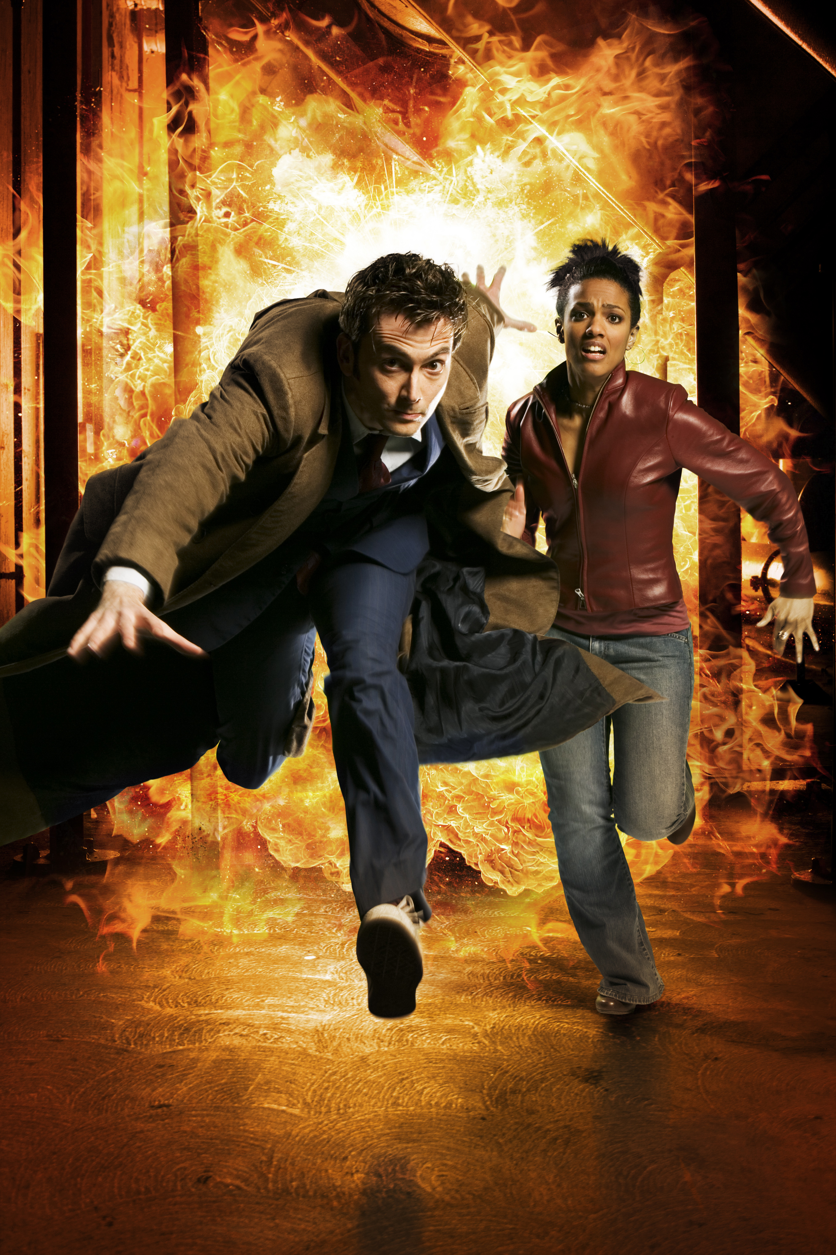 David Tennant and Freema Agyeman in Doctor Who (2005)