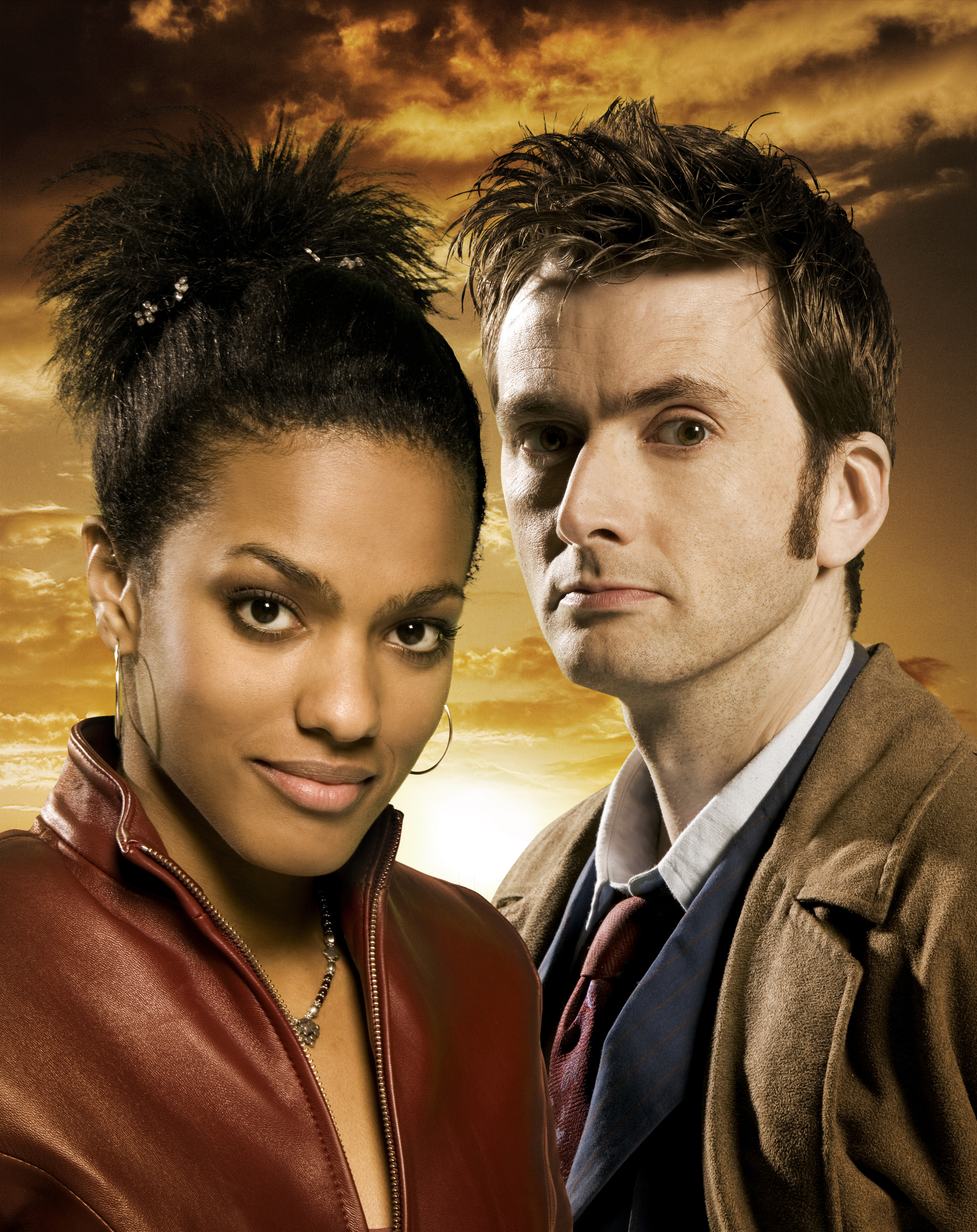 David Tennant and Freema Agyeman in Doctor Who (2005)