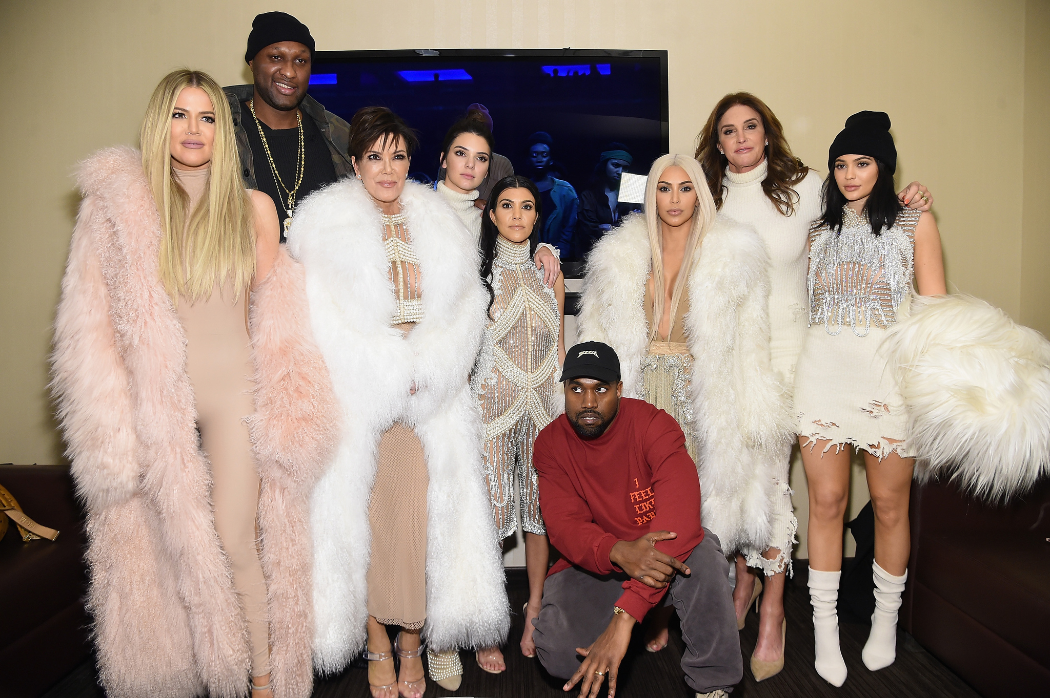 Caitlyn Jenner, Lamar Odom, Kanye West, Kris Jenner, Kourtney Kardashian, Kim Kardashian West, Kylie Jenner, Kendall Jenner and Khloé Kardashian