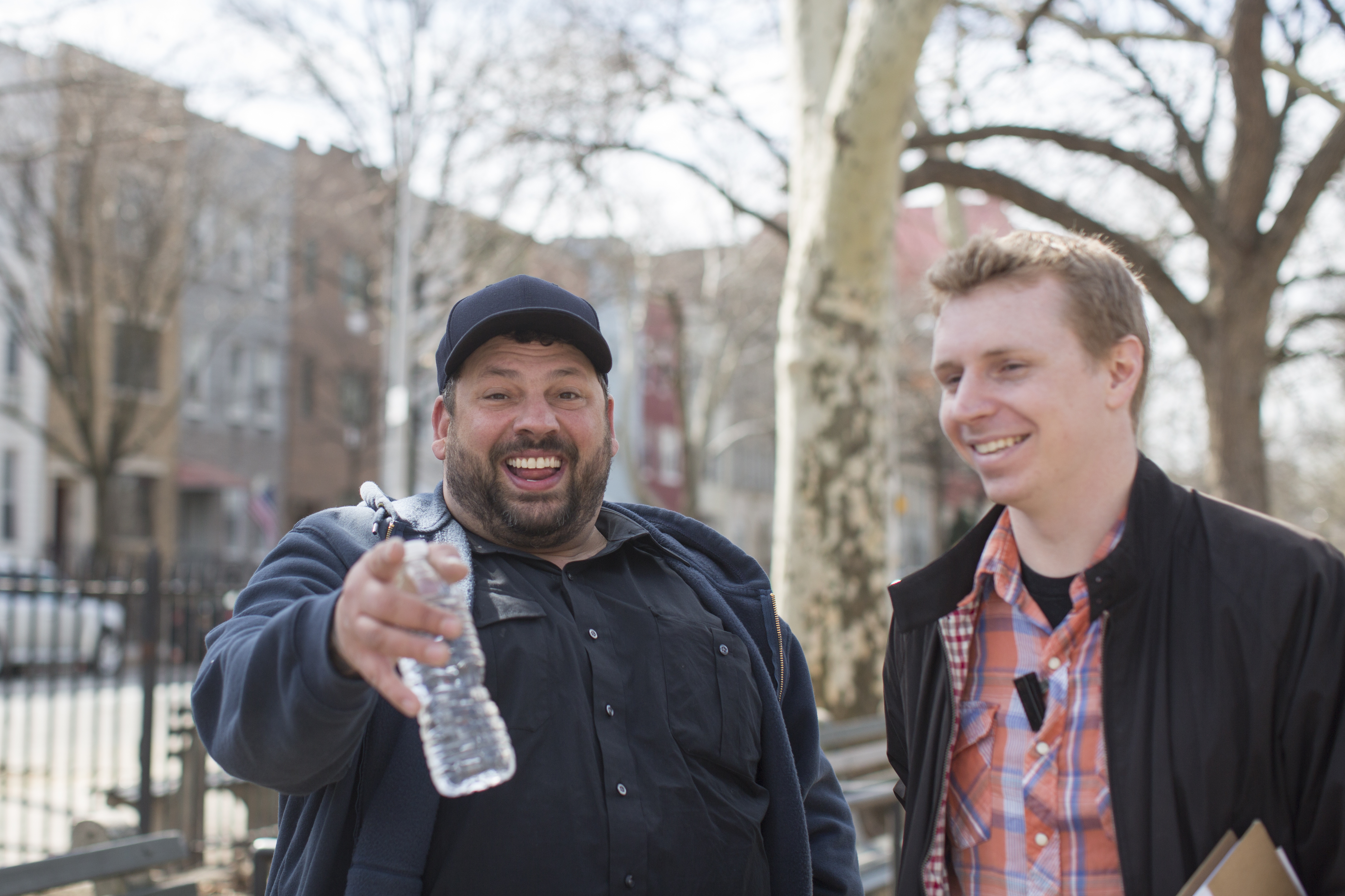 Gino Orlando and Travis Eilerson on the set of 