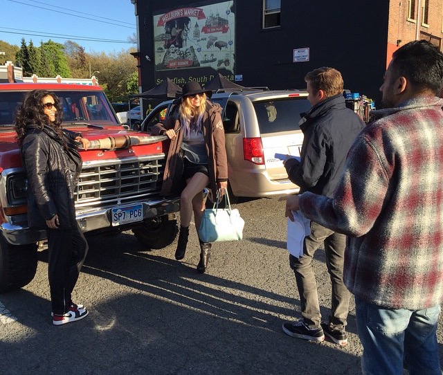 BTS; on set for Girl in the Photographs (Victoria, BC)