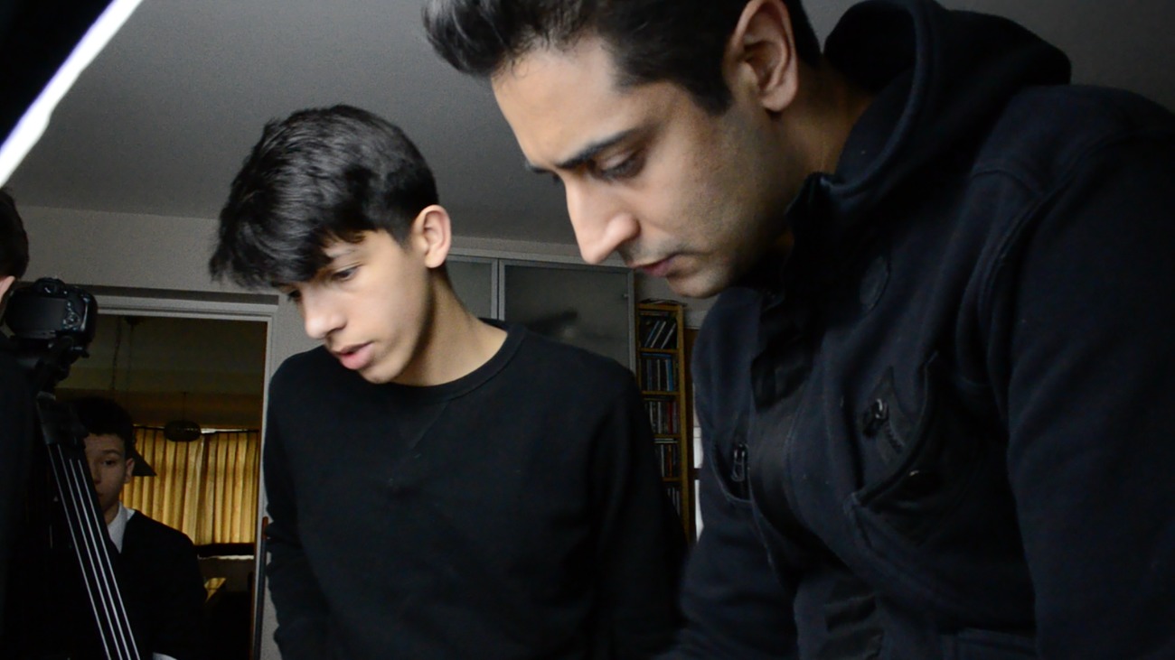 Still of AJ Sangha in production of Paradox with Luis Hindman & Jack Smith