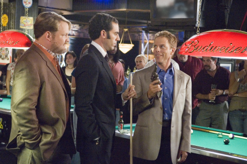 Still of Sacha Baron Cohen, Greg Germann and Andy Richter in Talladega Nights: The Ballad of Ricky Bobby (2006)