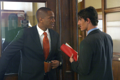 Still of Eric Balfour and J. August Richards in Conviction (2006)