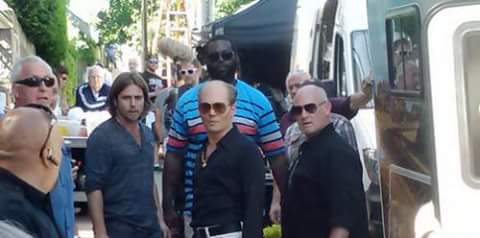 On the set of black mass first team Goin hard with the fam.