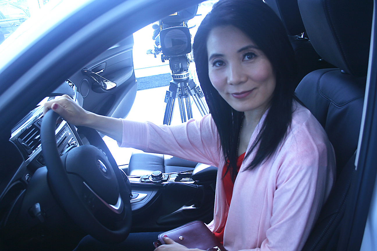 Fiona Fu at BMW commercial filming set 2012
