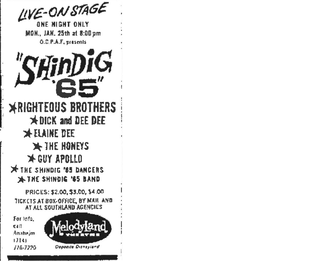 Shindig '65 Tour - Anaheim, Ca.