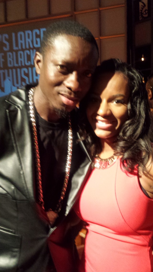Brittney A. Thomas and comedian Michael Blackson at ABFF Awards Show (2015)