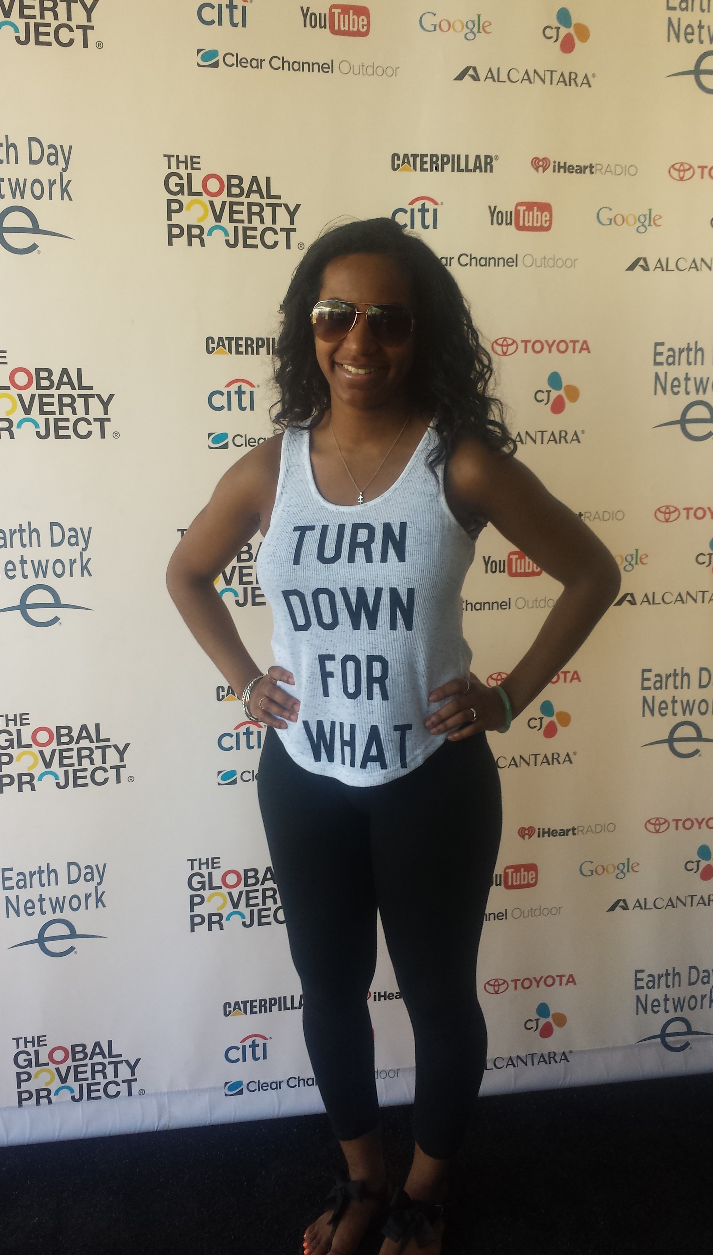 Brittney A. Thomas as a host guest at the Global Citizen Earth Day Festival (2015)