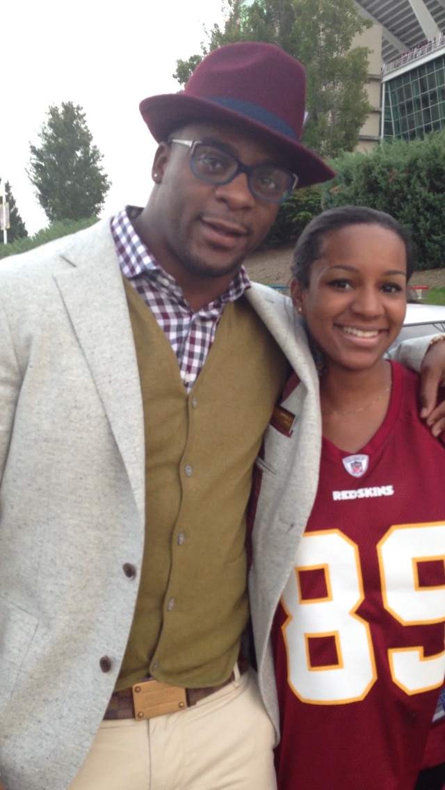 Actress Brittney A. Thomas with former NFL player, Clinton Portis