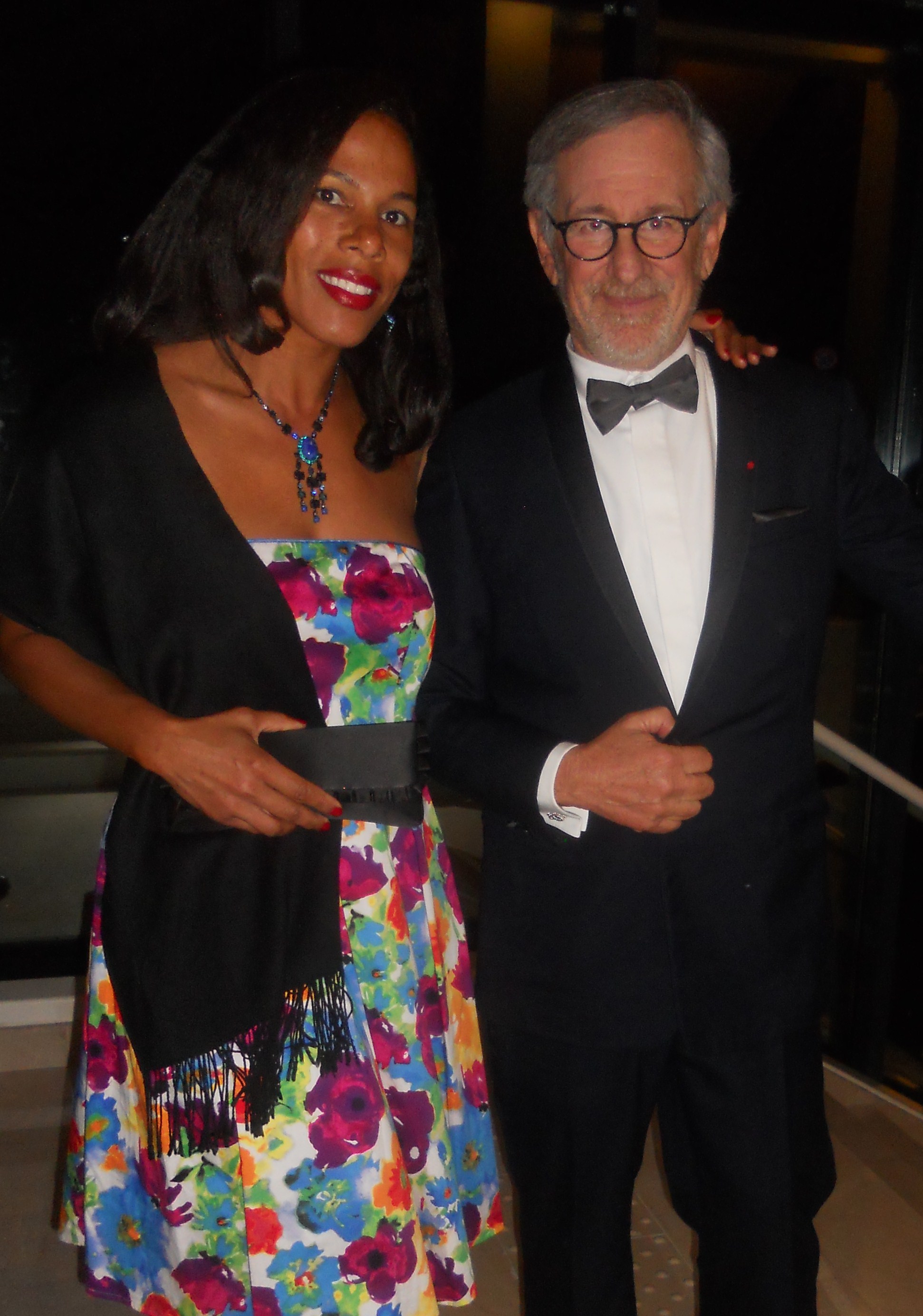 Steven Spielberg and Kira Madallo Sesay at the Palme d'Or Awards Ceremony in Cannes.