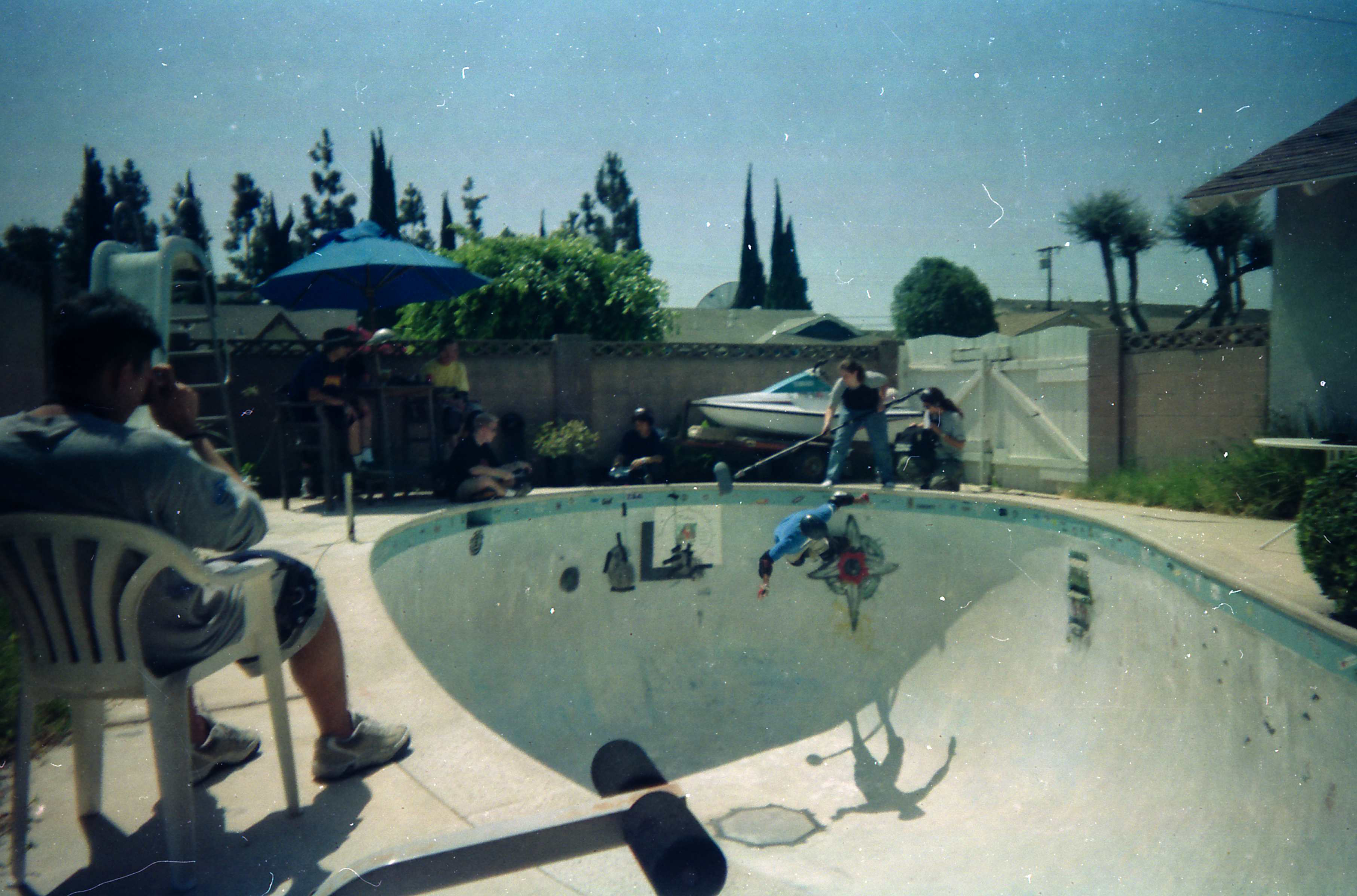 Toby Burger skating Mike's pool for Dogtown and Zboys Documentary sound recording for the archival footage, circa late 1990's.