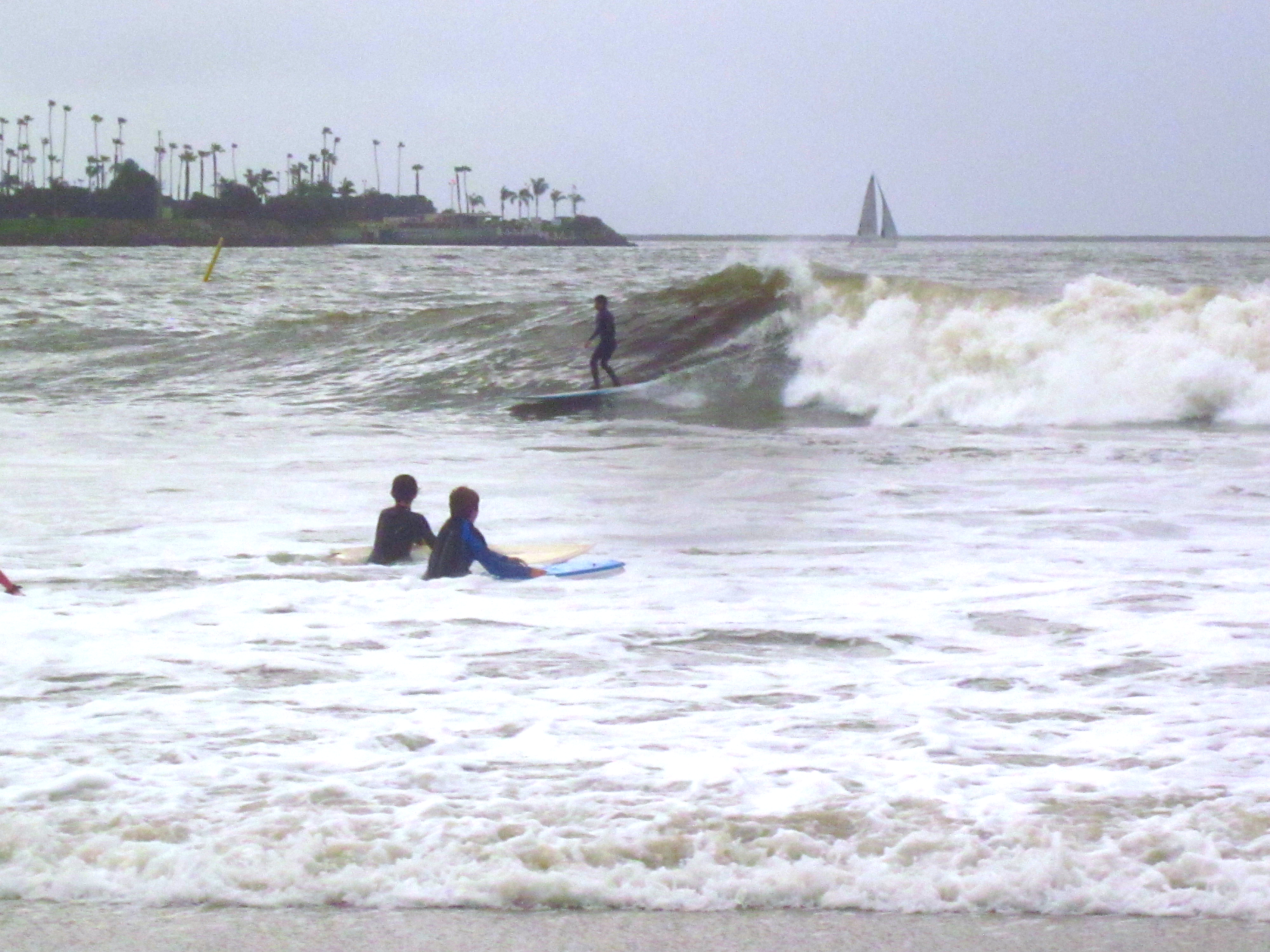 Toby Burger surfing Long Beach March 1, 2014