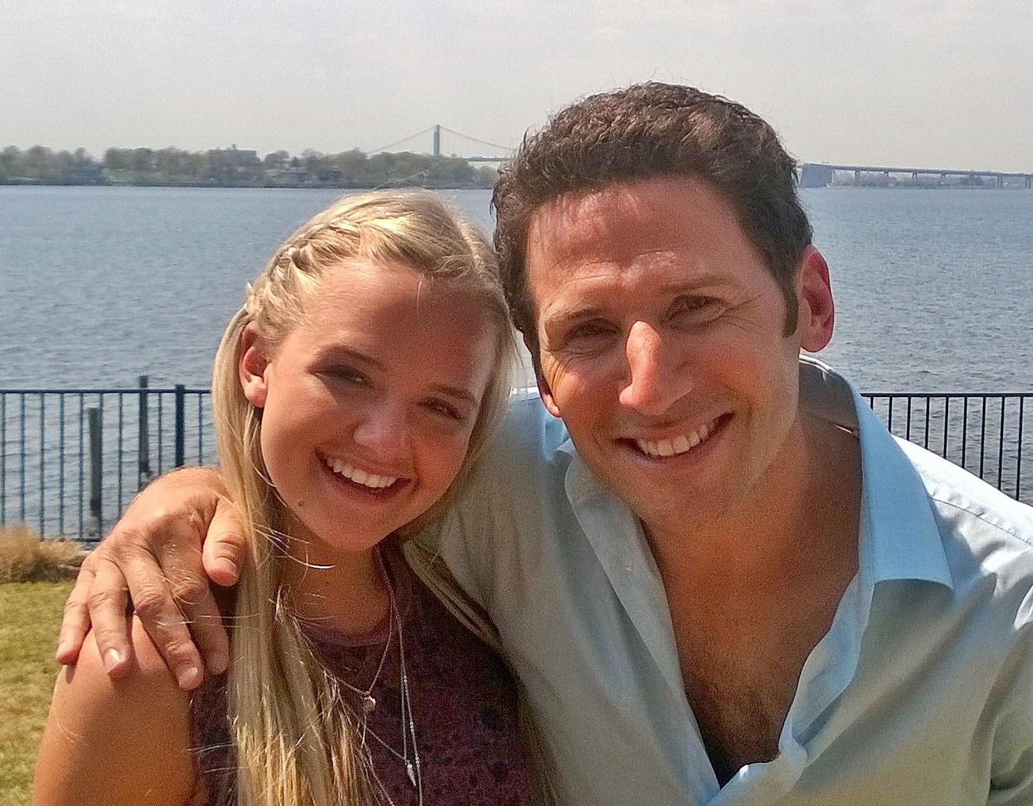 With Mark Feuerstein on the set of Royal Pains