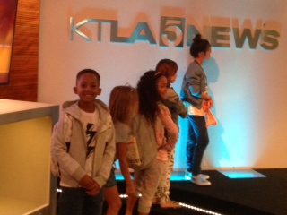 On Set of KTLA Morning News Ellen DeGeneres Kids GAP Line Model