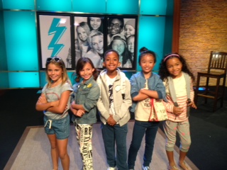 On Set KTLA Morning new mode for Ellen DeGeneres Kids GAP Line