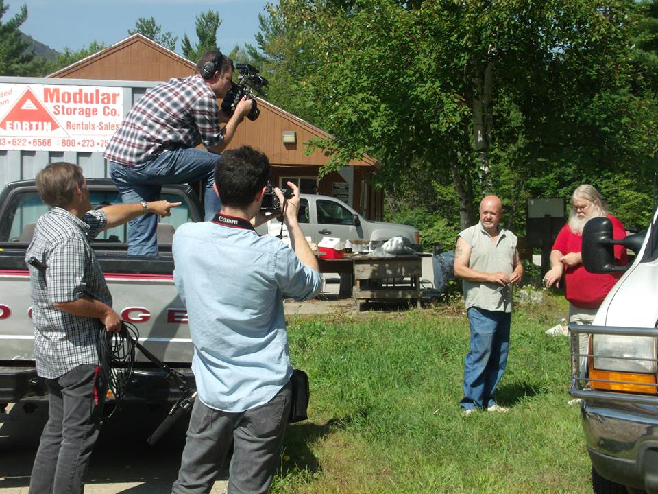 GARTH AND CAST OF D-DIVERS ON SET.