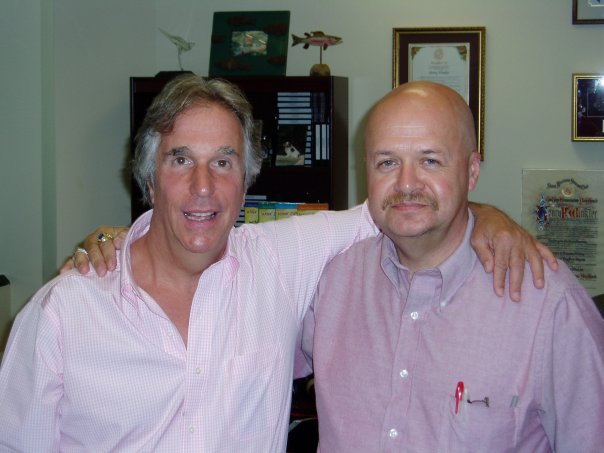 GARTH BACON AND HENRY WINKLER AT CBS STUDIOS, AFTER INTERVIEW FOR 