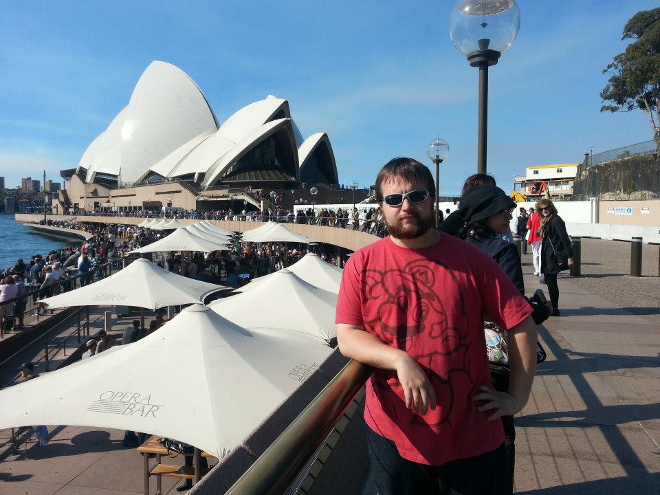 Frankie Frain at the Sydney Opera House, visiting for the Sydney Underground Film Festival.