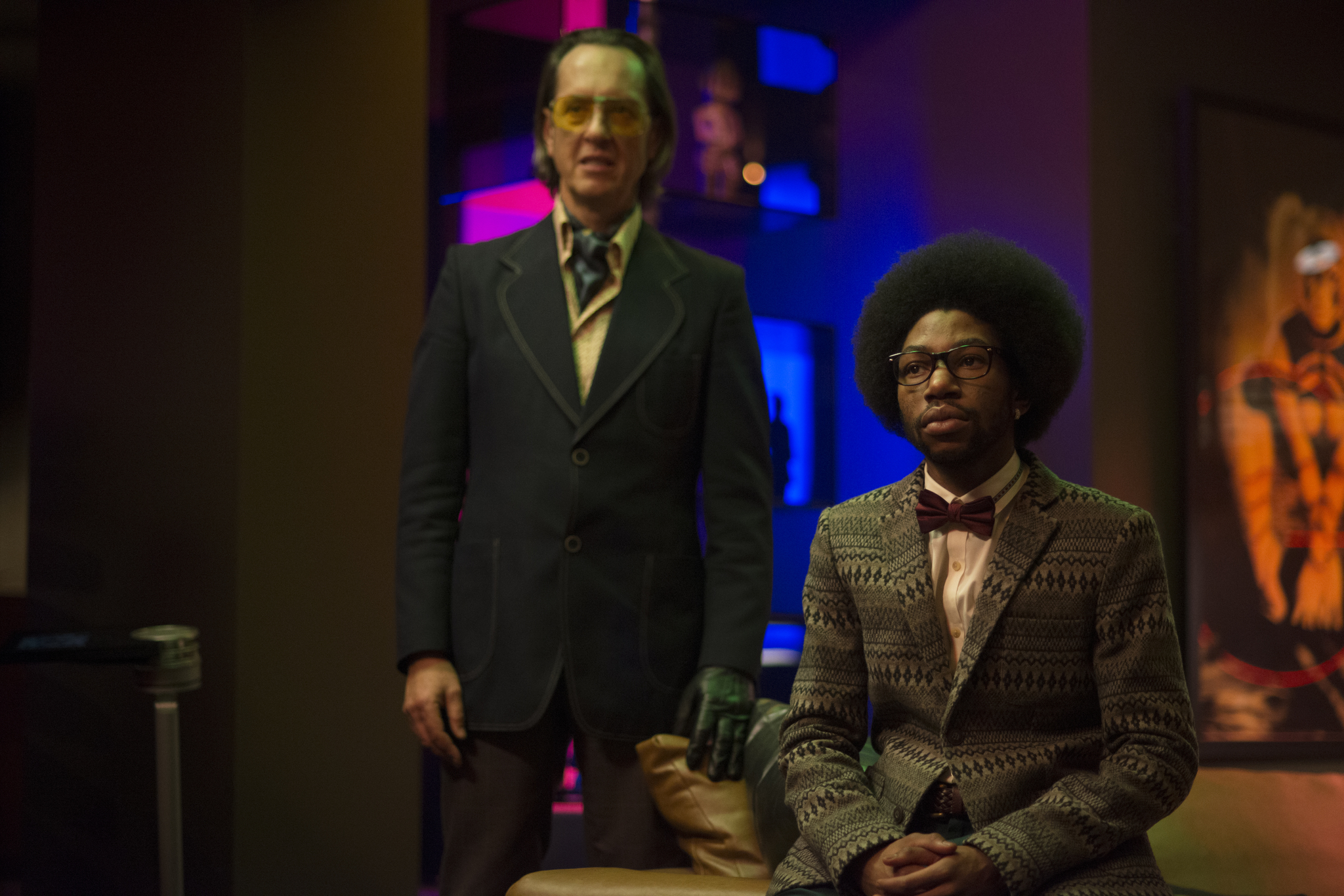 Still of Richard E. Grant and Nathan Stewart-Jarrett in Dom Hemingway (2013)