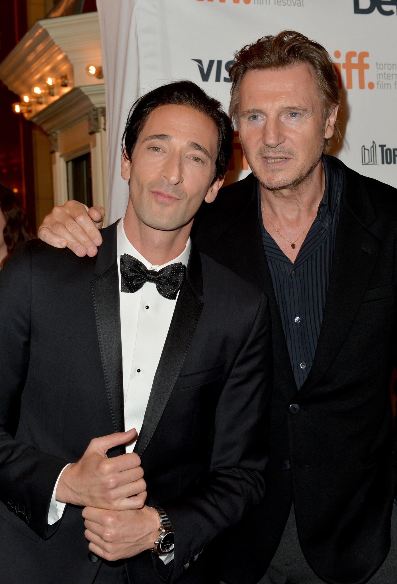 Liam Neeson and Adrien Brody at event of Trecias zmogus (2013)