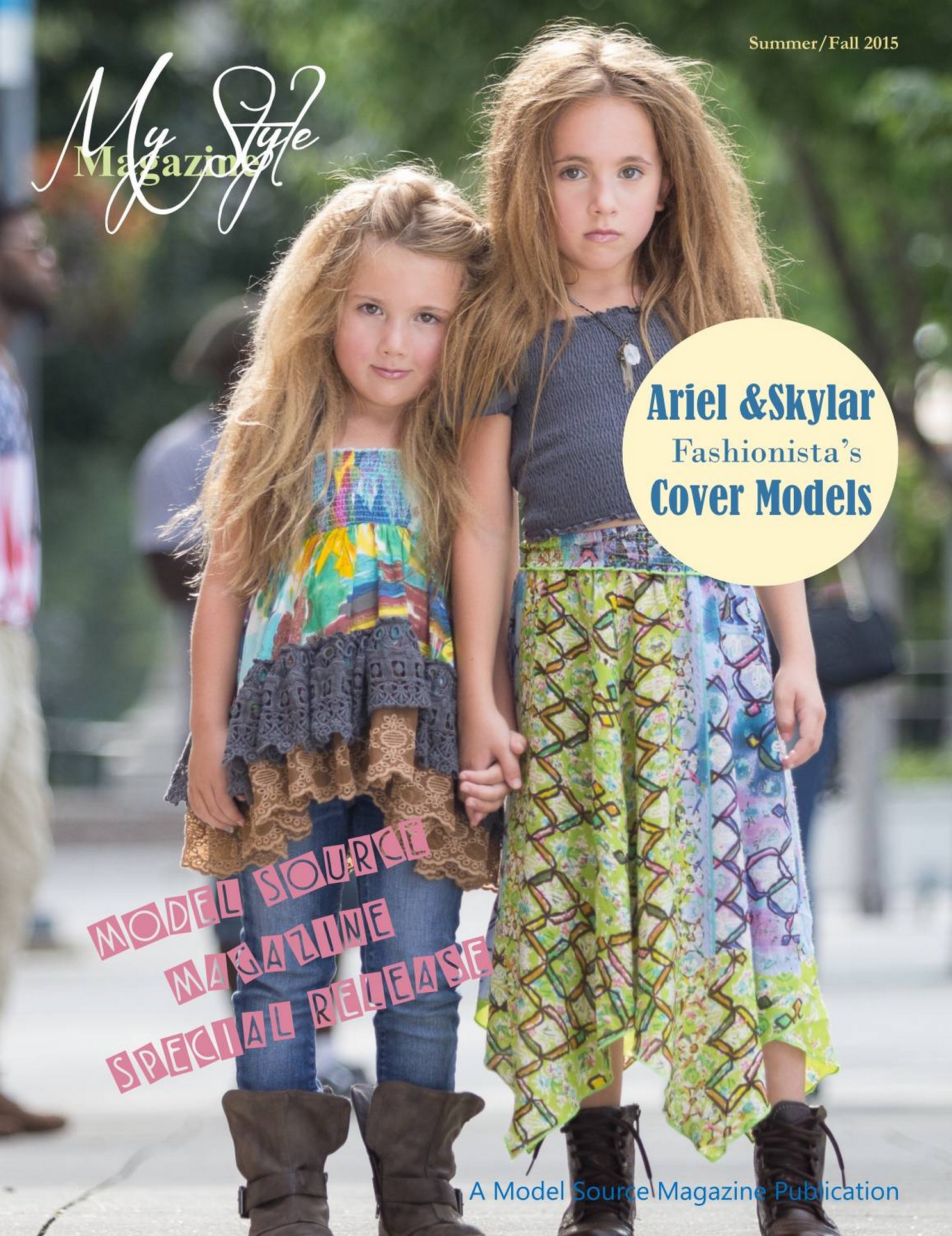 Skylar with sister, Ariel for Model Source magazine.