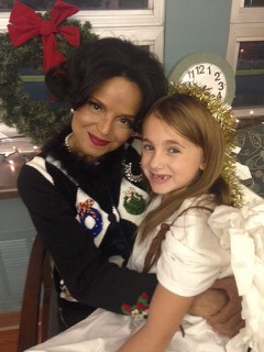 Skylar with actress Victoria Rowell on the set of 