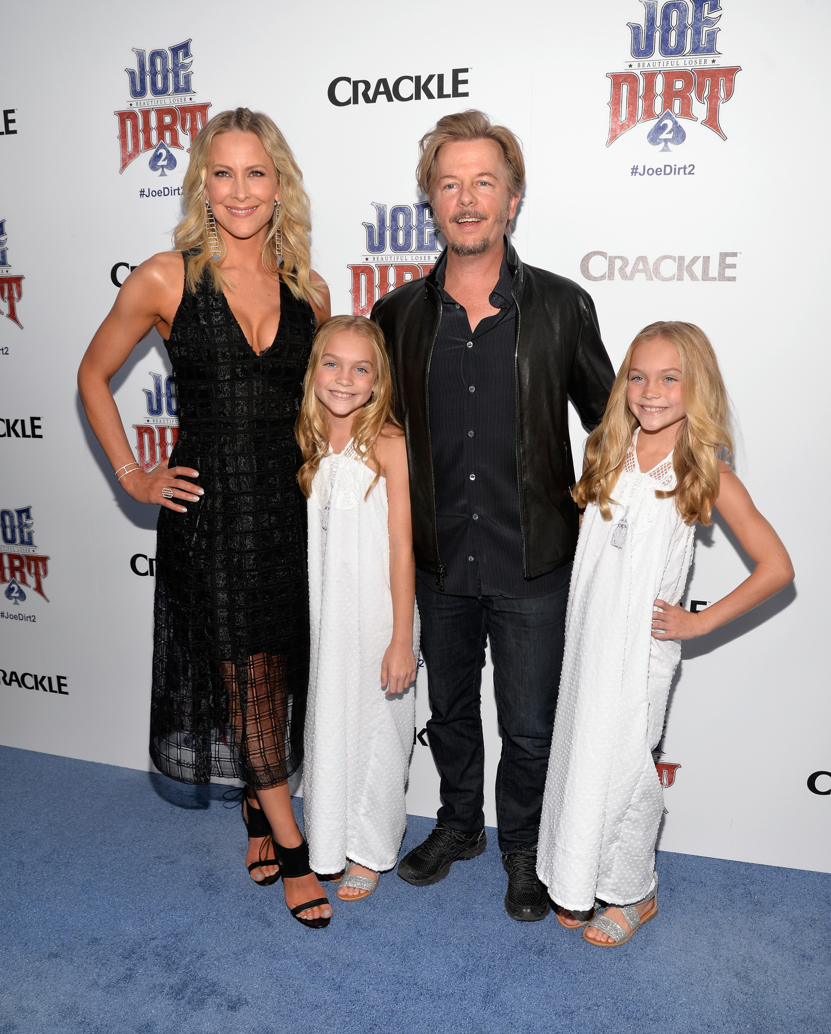 David Spade, Brittany Daniel, Lauren Gobuzzi and Allison Gobuzzi at event of Joe Dirt 2: Beautiful Loser (2015)