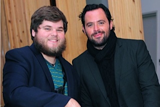 Donnelly (right) alongside Maestro cinematographer Heath Saunders (left) at the Constella Festival for Music and the Arts.