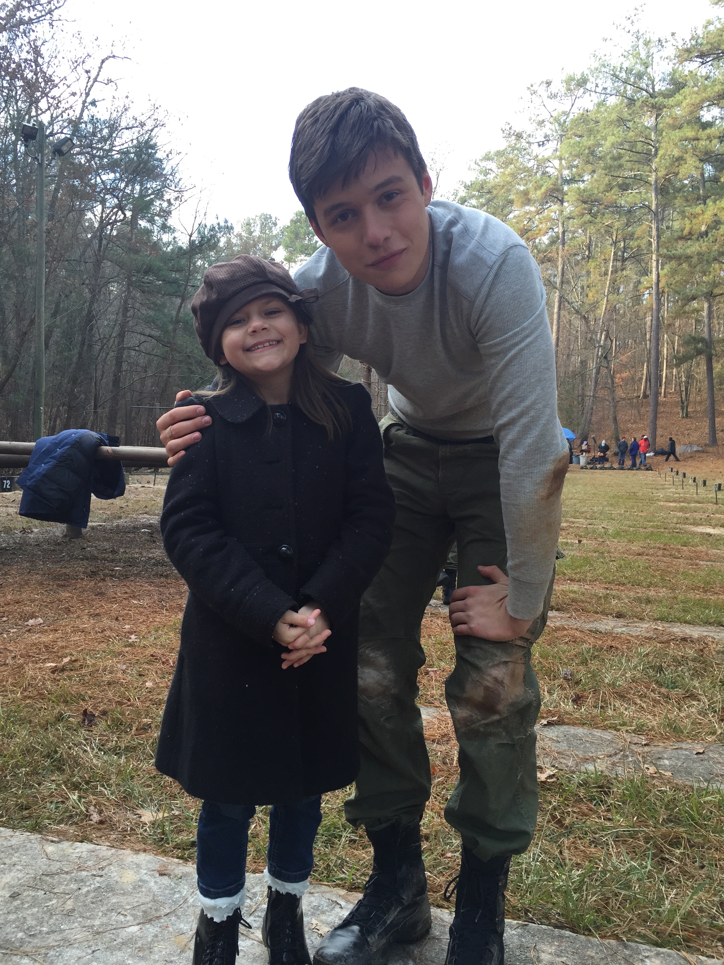 with Nick Robinson on set of The Fifth Wave (my brother Flynn is Tank)