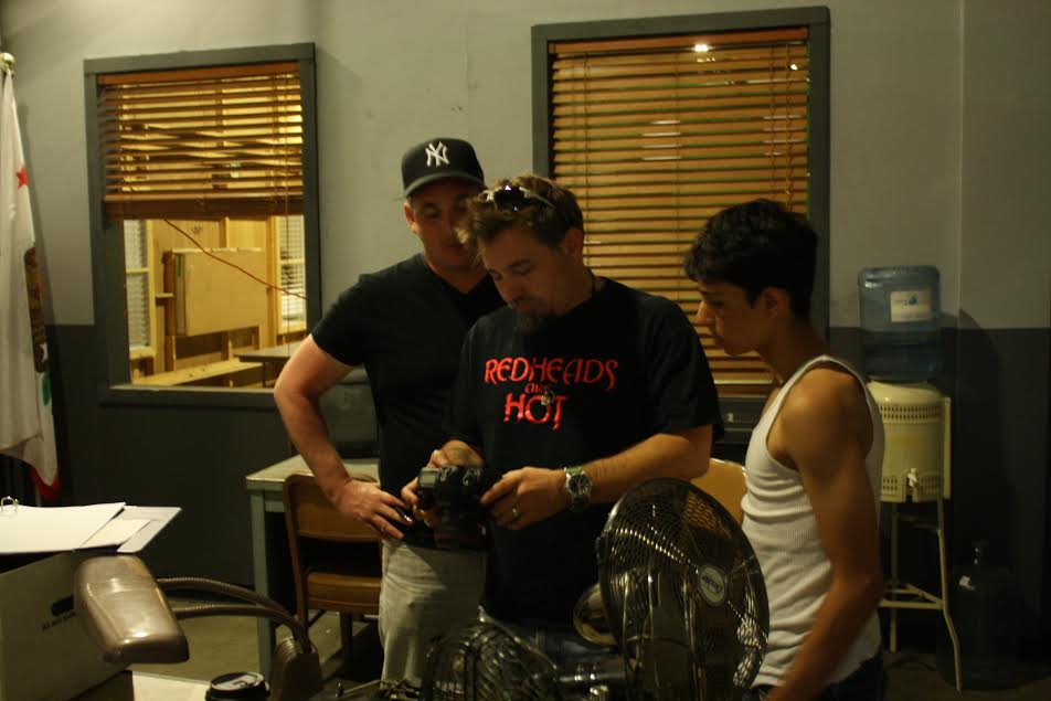 Daniel Rovira, Cinematographer Michael Caradonna, and Producer Joe Dain on set for the film 