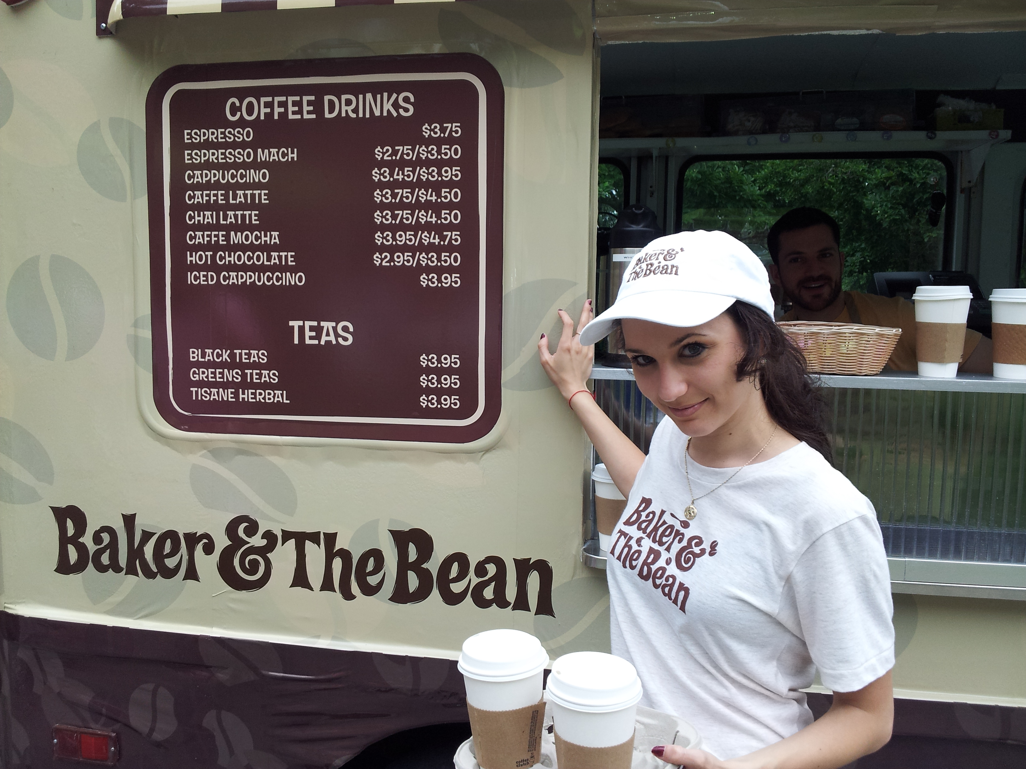 On set of Royal Pains - Baker & The Bean Barista