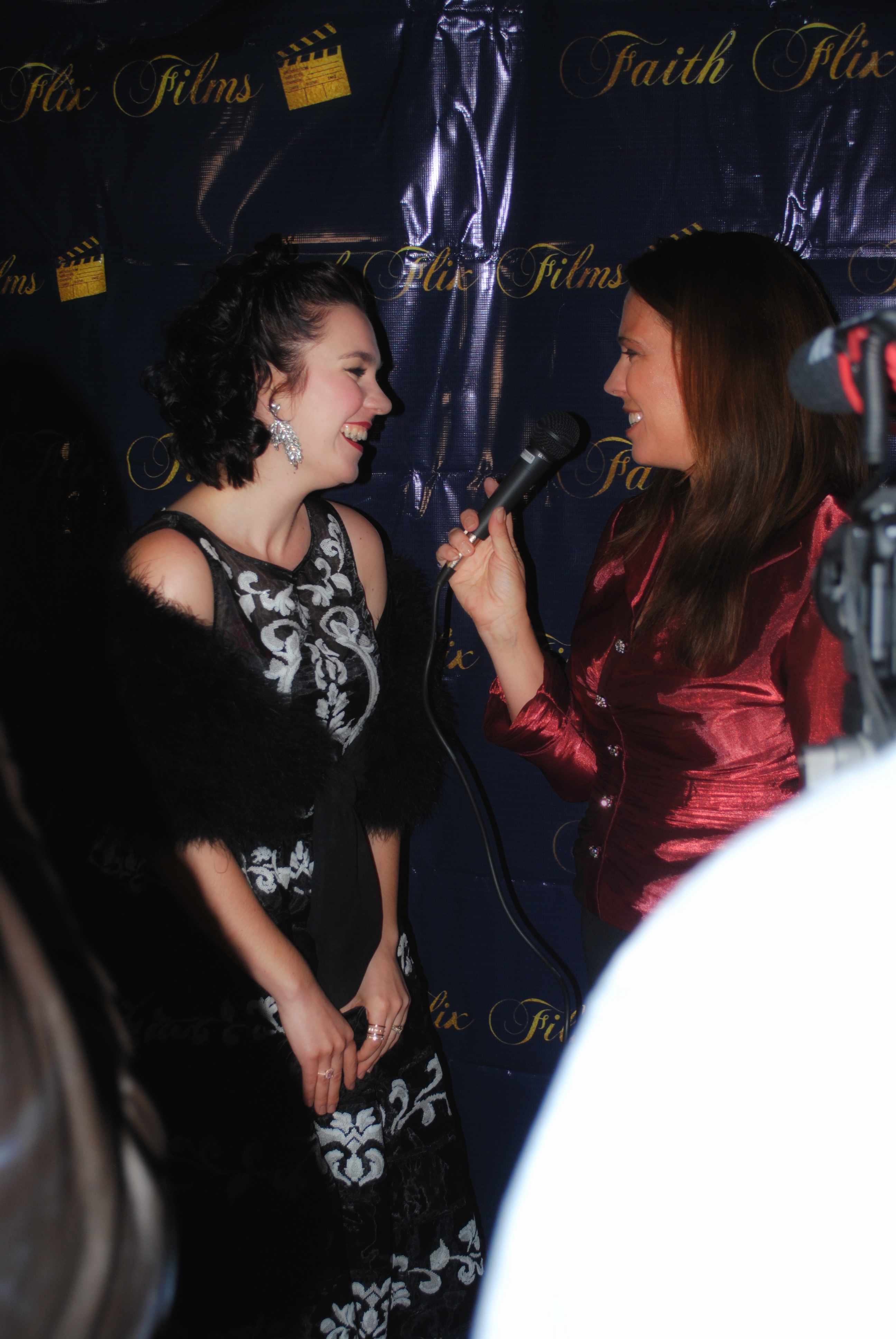 Being interviewed on the Red Carpet by Mary Meyer, Music City Corner, at the Nashville Premiere of Providence.