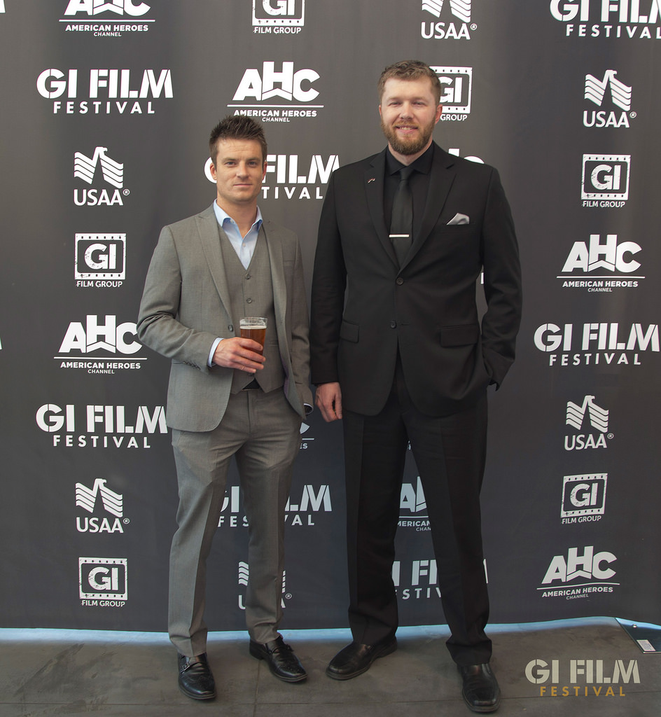 Marty Skovlund Jr. with Director Matthew R. Sanders at the 2015 GI Film Festival.