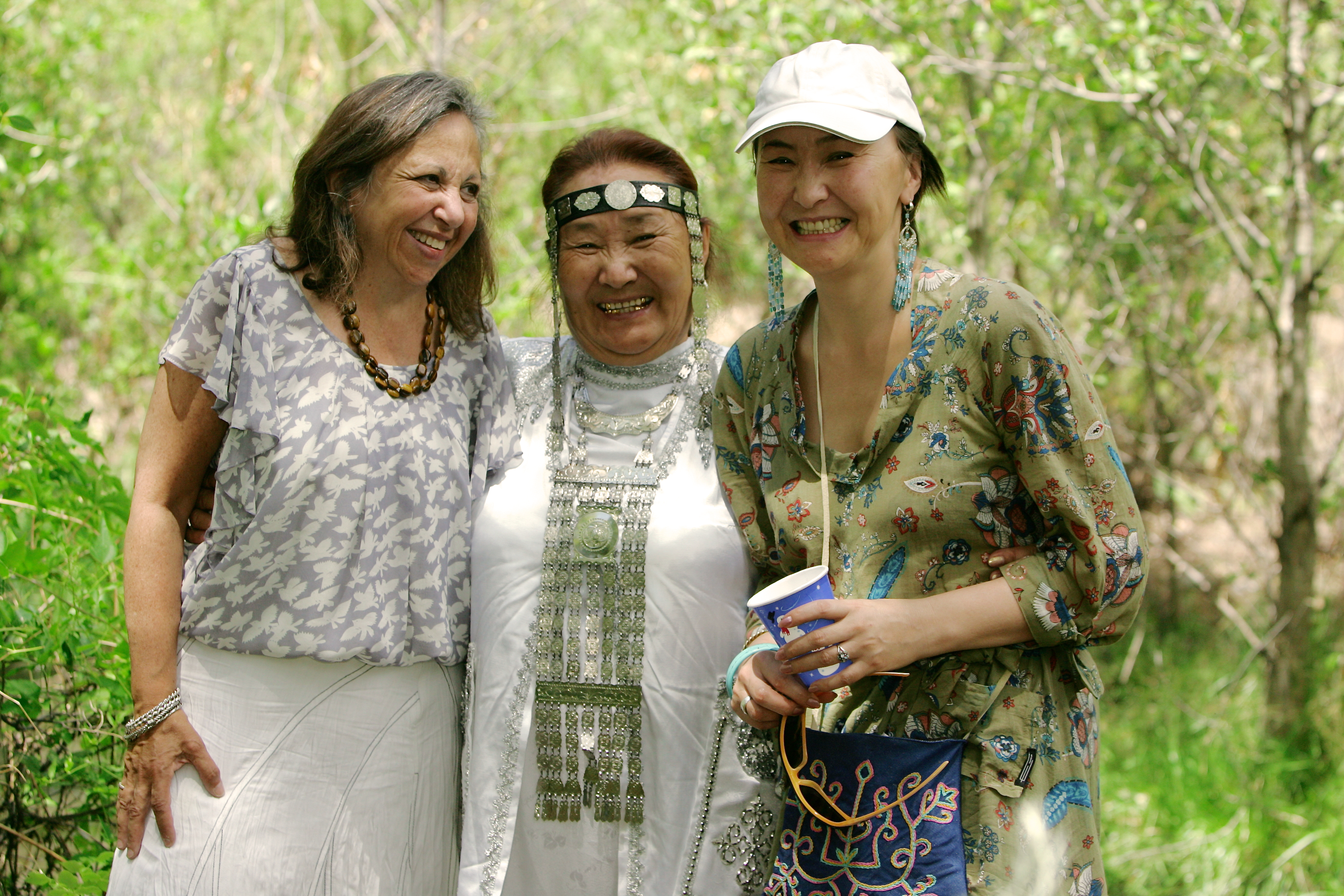 Susan Stark Christianson (left) with some of the grandmothers she interviewed from the Sakha Republic.