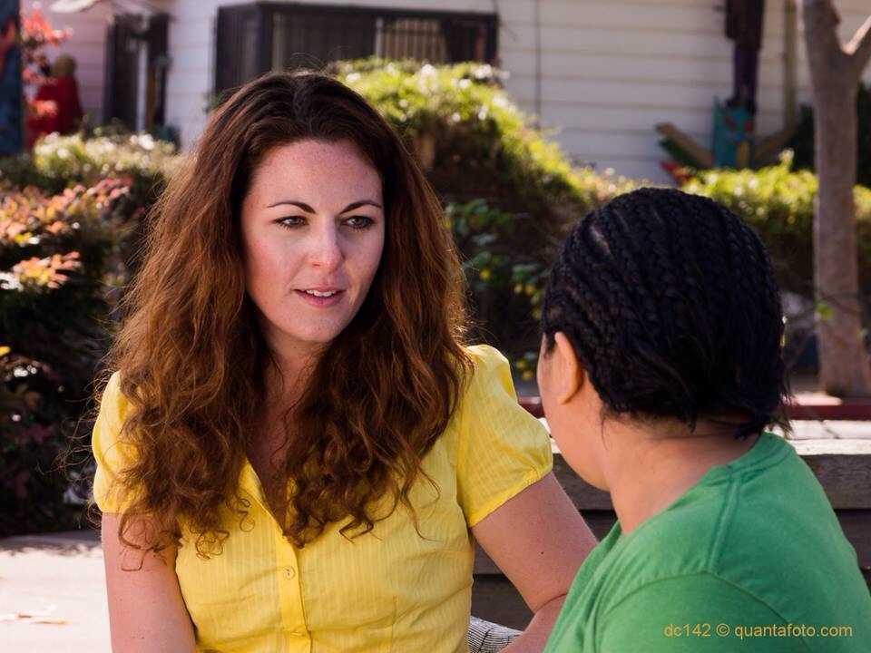 Liz Anderson as Tina in Dyke Central with Giovannie Espiritu