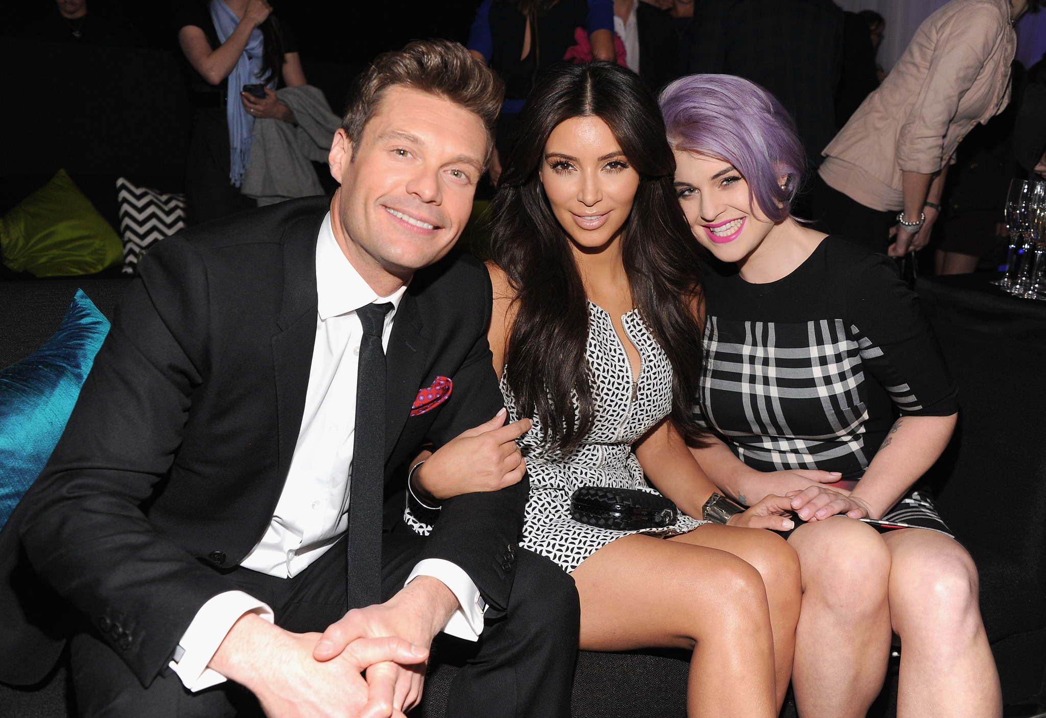 Ryan Seacrest, Kelly Osbourne and Kim Kardashian West