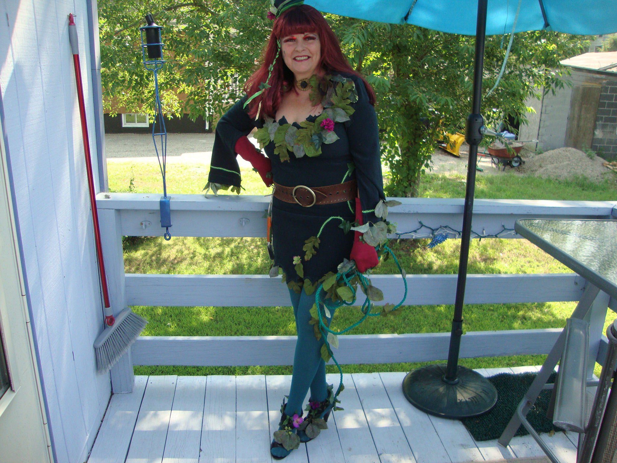 Cosplay self-design inspired by the Poison Ivy character in DC Comics