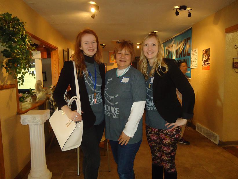 Fiona with school counselor (middle) and a festival goer at PetDance. January, 2015.